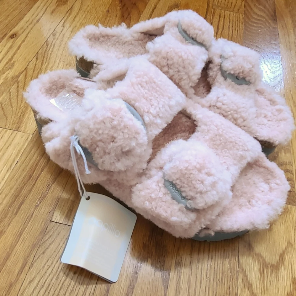 Birkenstock Papillio Chunky Big Buckle Shearling Sandals 💕
